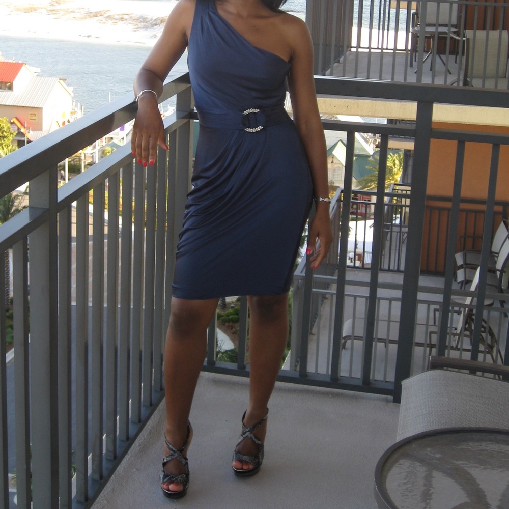 BCBG One Shoulder Cocktail Dress